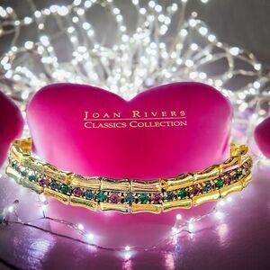 JOAN RIVERS Crystal and Gold Slim Tennis Bracelet